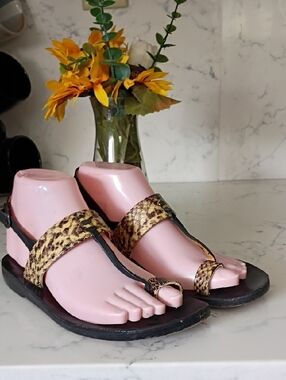 CALLEEN CORDERO SNAKE LEATHER SANDALS WOMEN